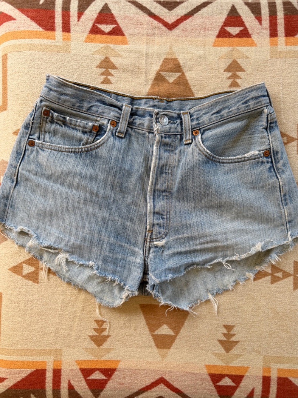 Levi’s Vintage Cutoff Denim Shorts Light Wash Distressed 30” Waist